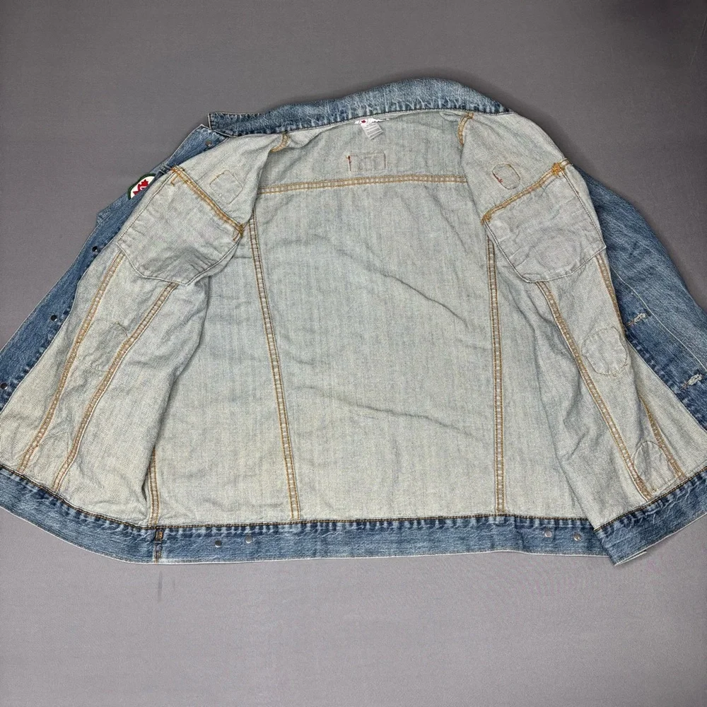Olympics Canada Jacket Mens Extra Large Hudson's Bay Patches Denim 2012 London - Picture 6 of 12